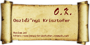 Oszlányi Krisztofer névjegykártya